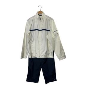 Vintage Nike Windbreaker Jacket & Pants Tracksuit Windsuit White Blue M 8/10